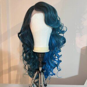 Sis Wig Synthetic Lace Front Wig Ari 24" in SOMBRE HH OCEAN Mermaid Hair